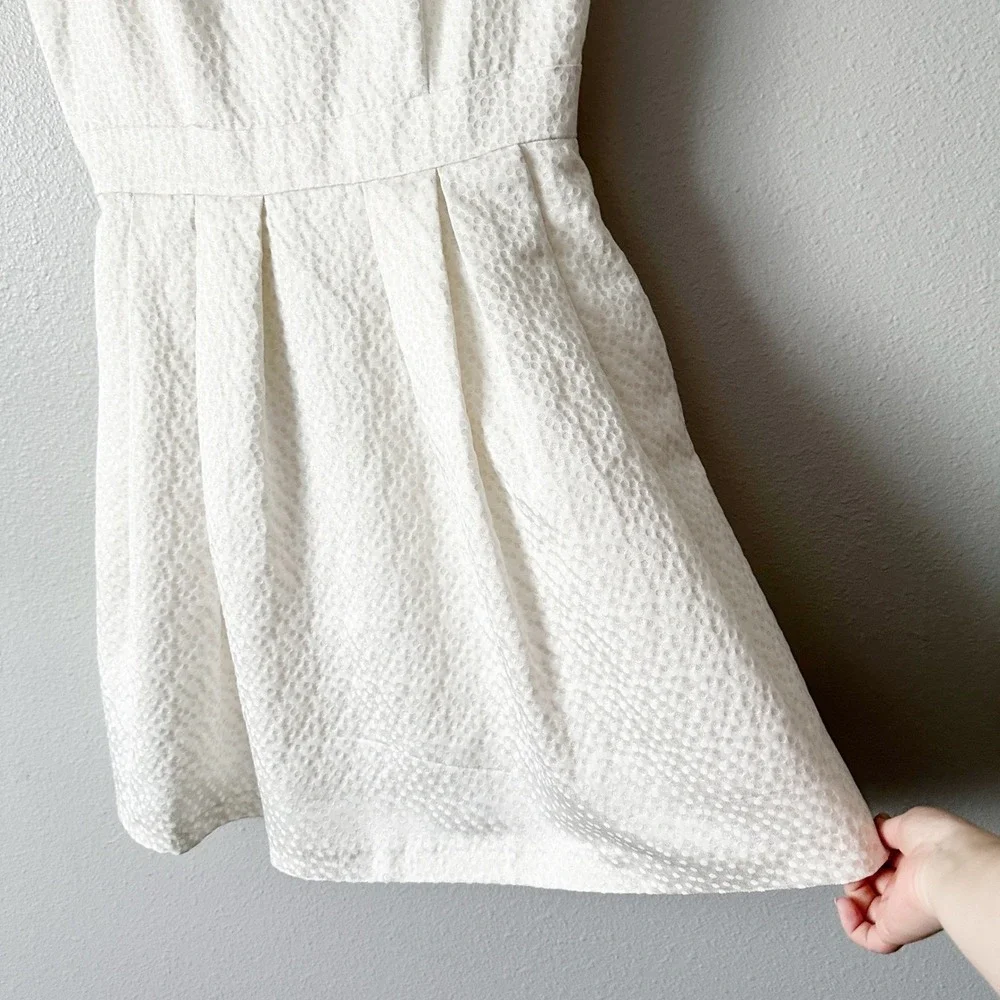 Eliza J White Shimmer Embellished Neckline Sleeveless‎ Fit Flare Dress Size 12 - Picture 6 of 15